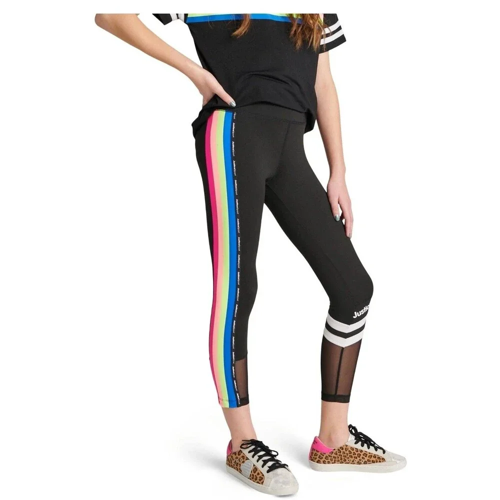 Girl's Justice J Sport Cross Black Active Leggings  Size L 12/14 NWT